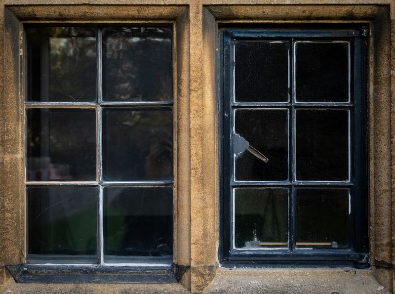 Casement window open outward on its side hinge