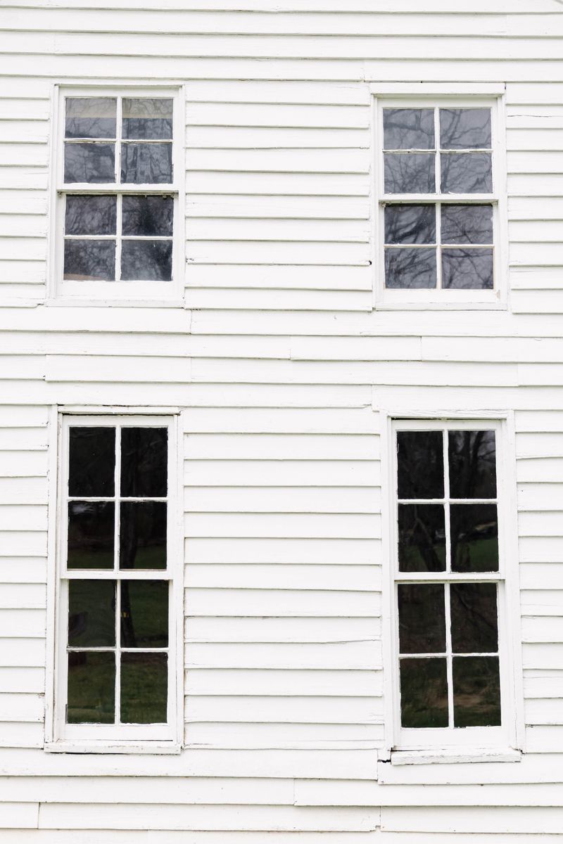 Double hung windows with two vertically sliding sashes