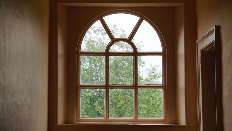 Window frame where weatherstripping seals against drafts